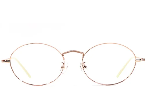 Lunettes ovales en métal rose #BS1924-0414