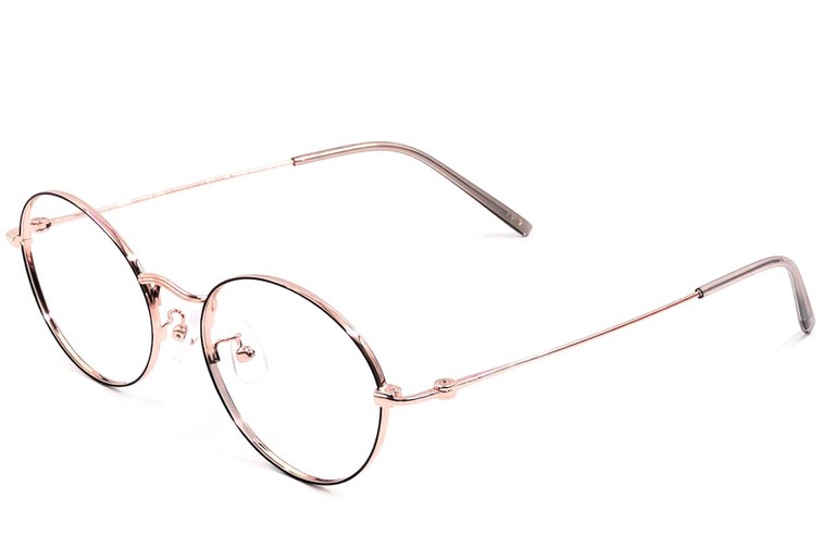 Oval Black Metal Glasses #BS1924-0416