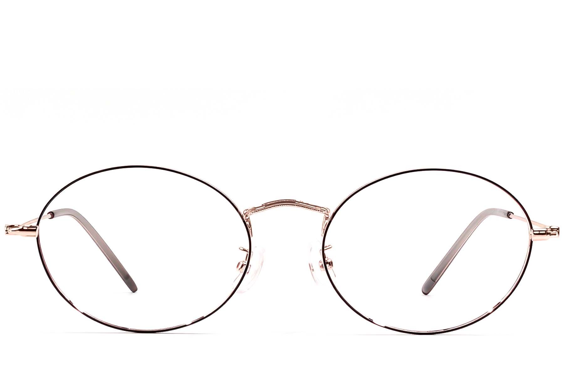 Oval Black Metal Glasses #BS1924-0416