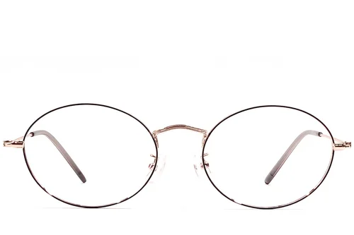 Lunettes ovales en métal noir #BS1924-0416