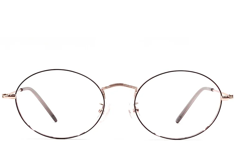 Oval Black Metal Glasses #BS1924-0416