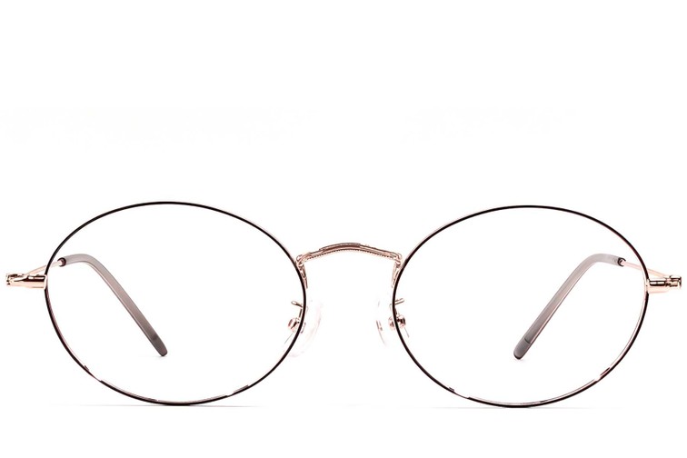 Oval Black Metal Glasses #BS1924-0416