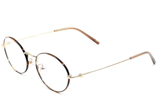 Lunettes ovales en métal écaille de tortue #BS1924-0417