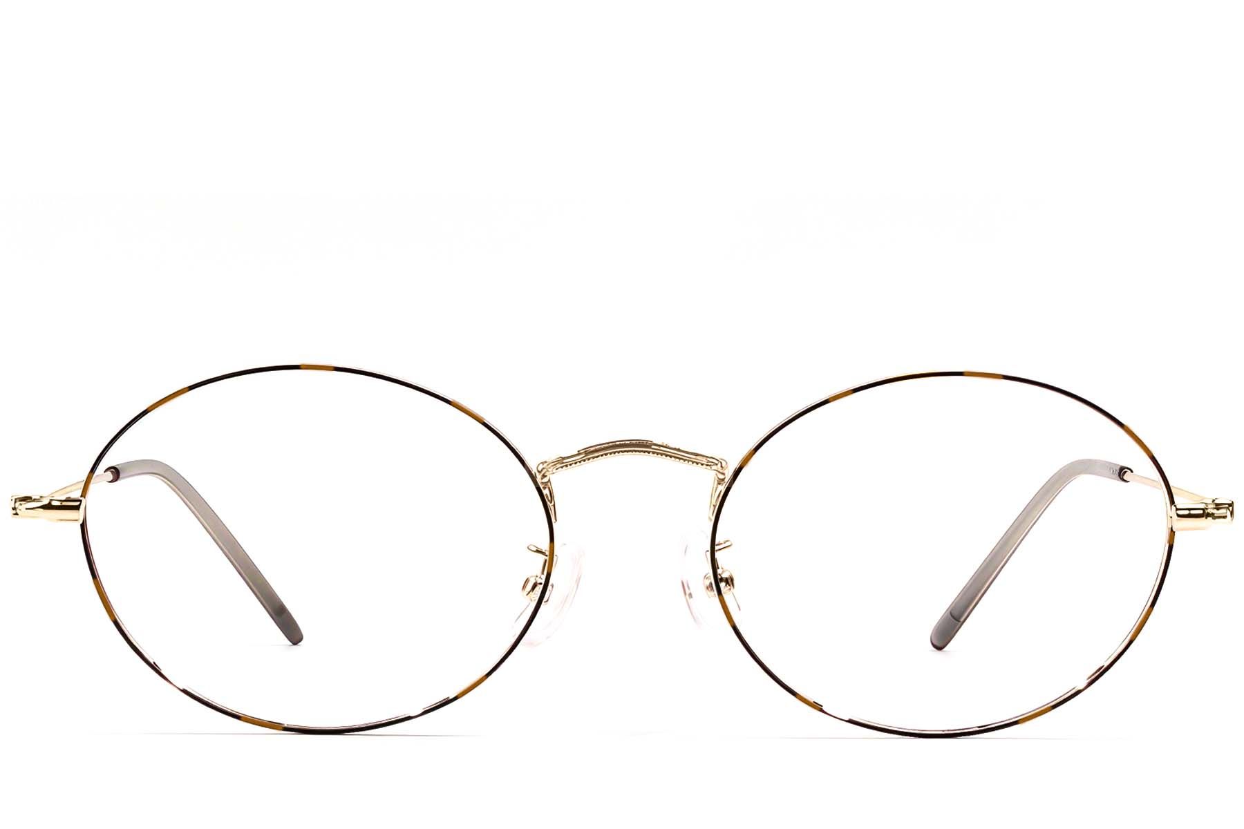 Gafas ovaladas de metal con efecto carey #BS1924-0417