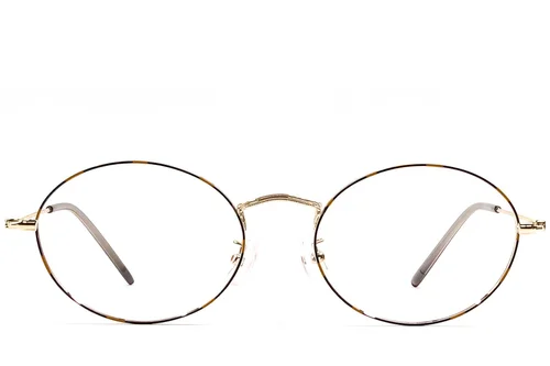 Lunettes ovales en métal écaille de tortue #BS1924-0417