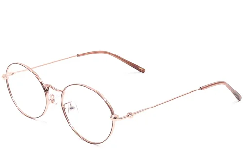 Lunettes ovales en métal marron #BS1924-0419