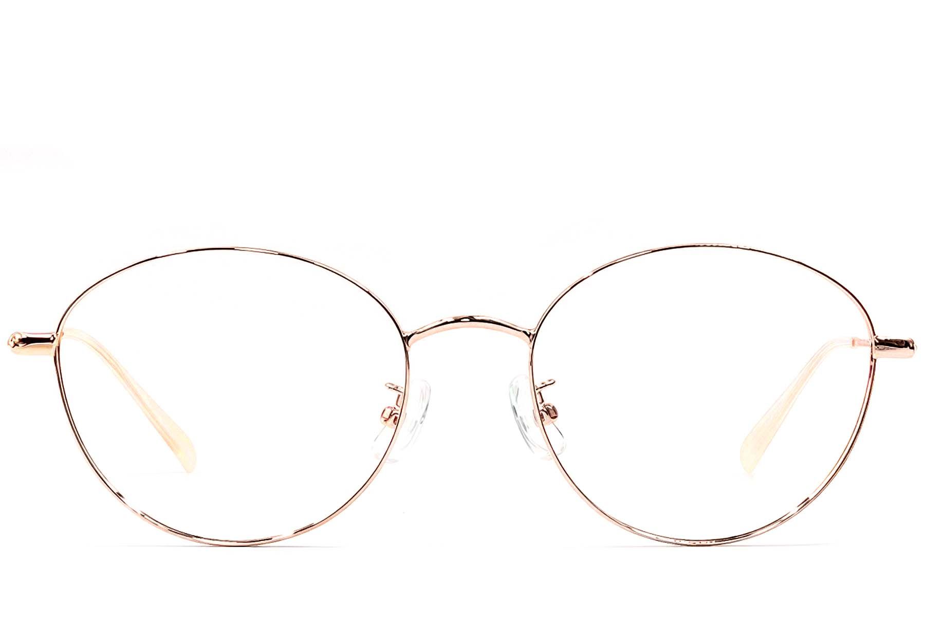 Lunettes ovales en métal rose #BS1924-0421