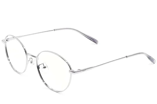 Lunettes ovales en métal argenté #BS1924-0422