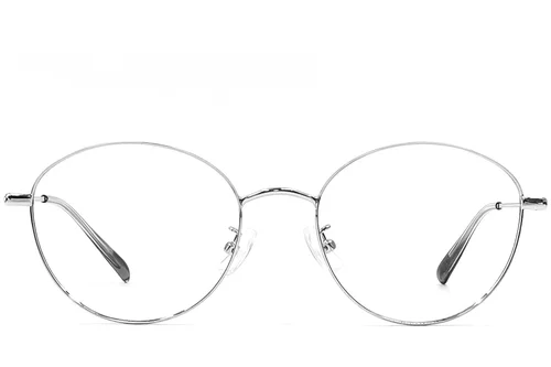 Lunettes ovales en métal argenté #BS1924-0422