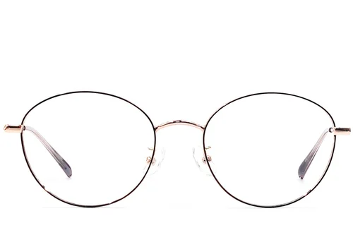 Lunettes ovales en métal noir #BS1924-0424