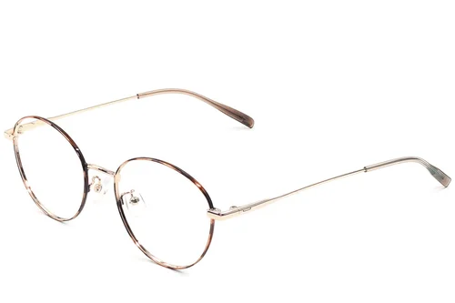 Lunettes ovales en métal écaille de tortue #BS1924-0426