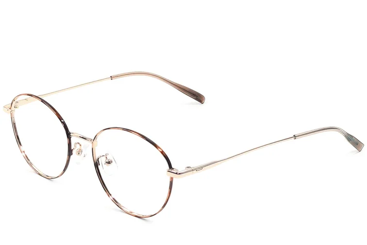 Oval Tortoiseshell Metal Glasses #BS1924-0426