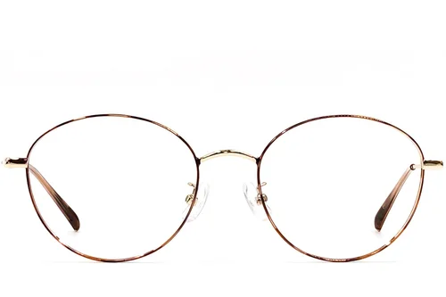 Lunettes ovales en métal écaille de tortue #BS1924-0426