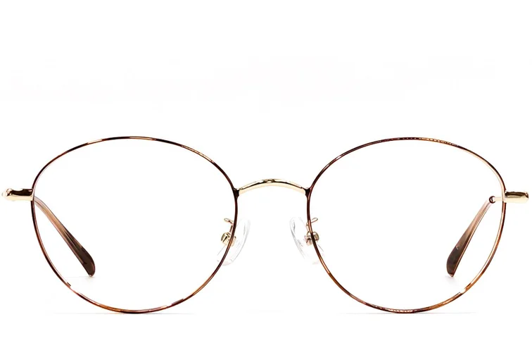 Oval Tortoiseshell Metal Glasses #BS1924-0426