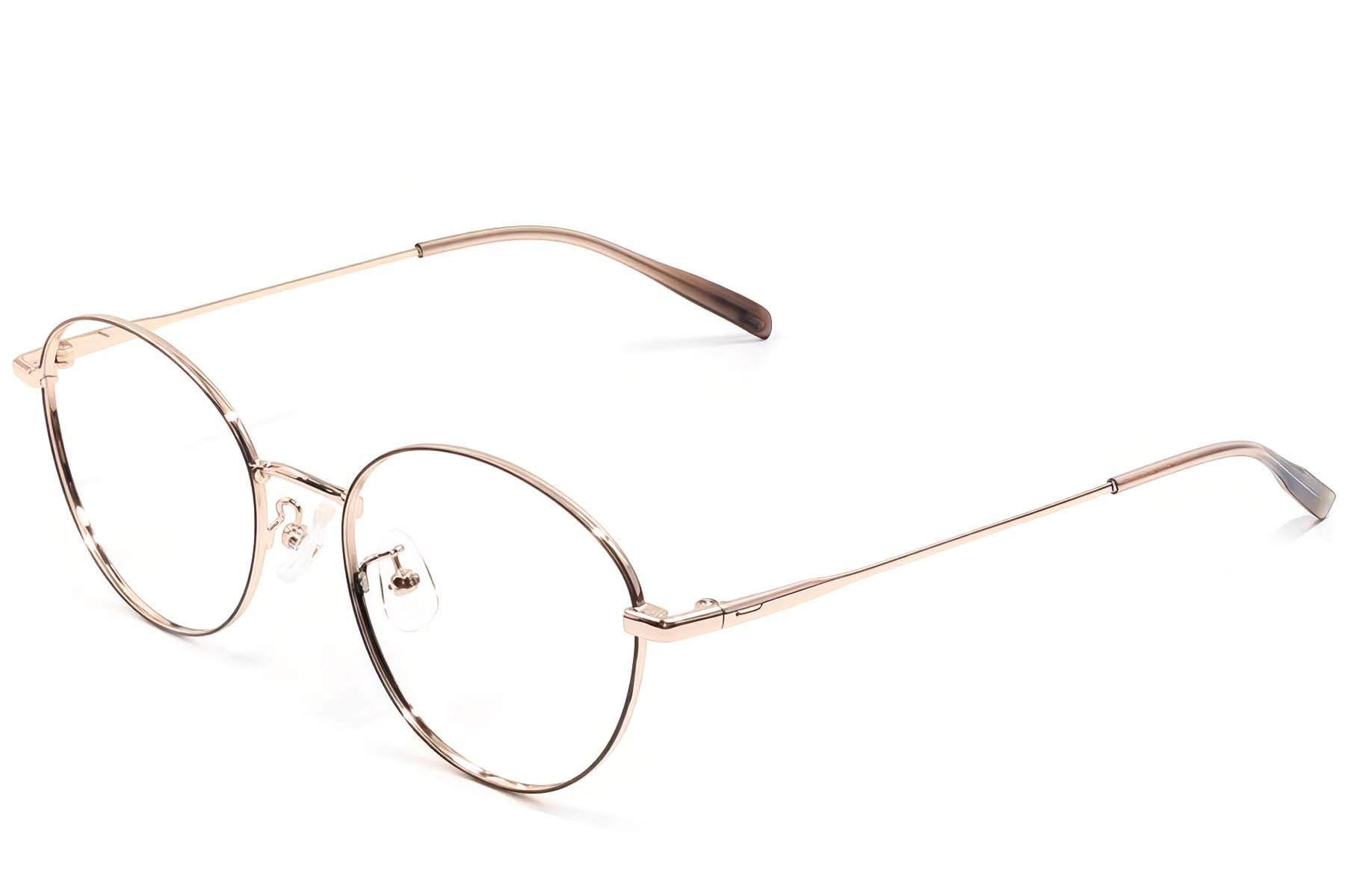 Ovale braune Metallbrille #BS1924-0428
