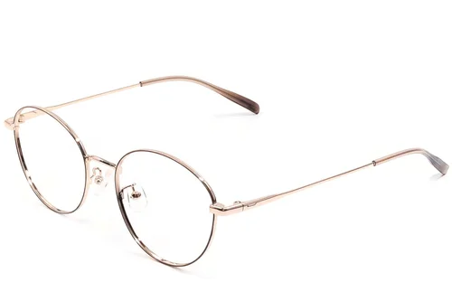 Lunettes ovales en métal marron #BS1924-0428