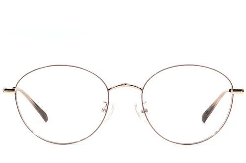 Lunettes ovales en métal marron #BS1924-0428