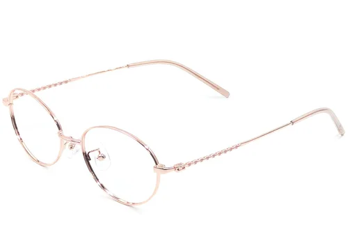 Lunettes ovales en métal rose #BS1924-0429