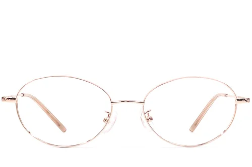 Lunettes ovales en métal rose #BS1924-0429