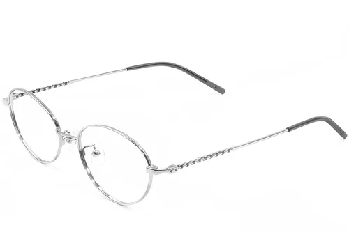 Lunettes ovales en métal argenté #BS1924-0430