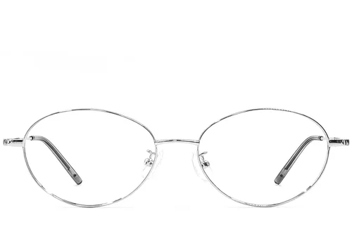 Lunettes ovales en métal argenté #BS1924-0430