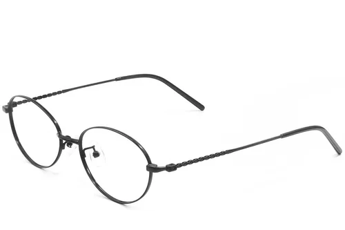 Lunettes ovales en métal noir #BS1924-0431