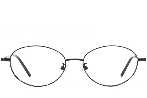 Lunettes ovales en métal noir #BS1924-0431