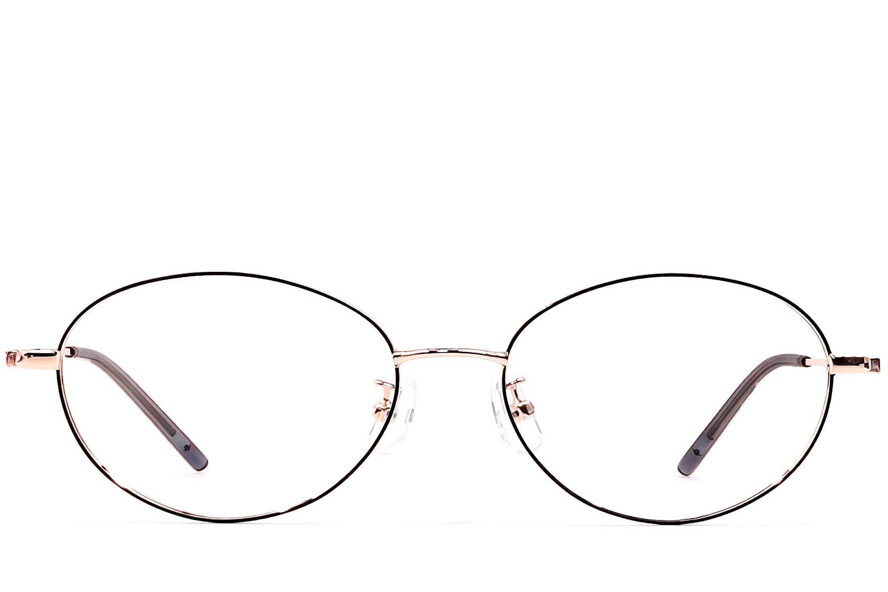 Ovale schwarze Metallbrille #BS1924-0432