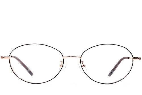 Lunettes ovales en métal noir #BS1924-0432