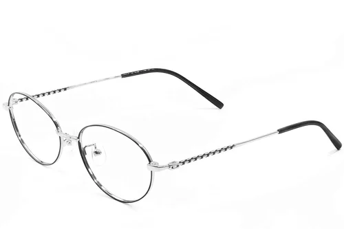 Lunettes ovales en métal noir #BS1924-0433