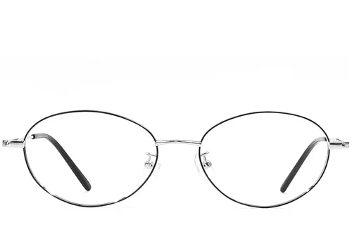 Lunettes ovales en métal noir #BS1924-0433