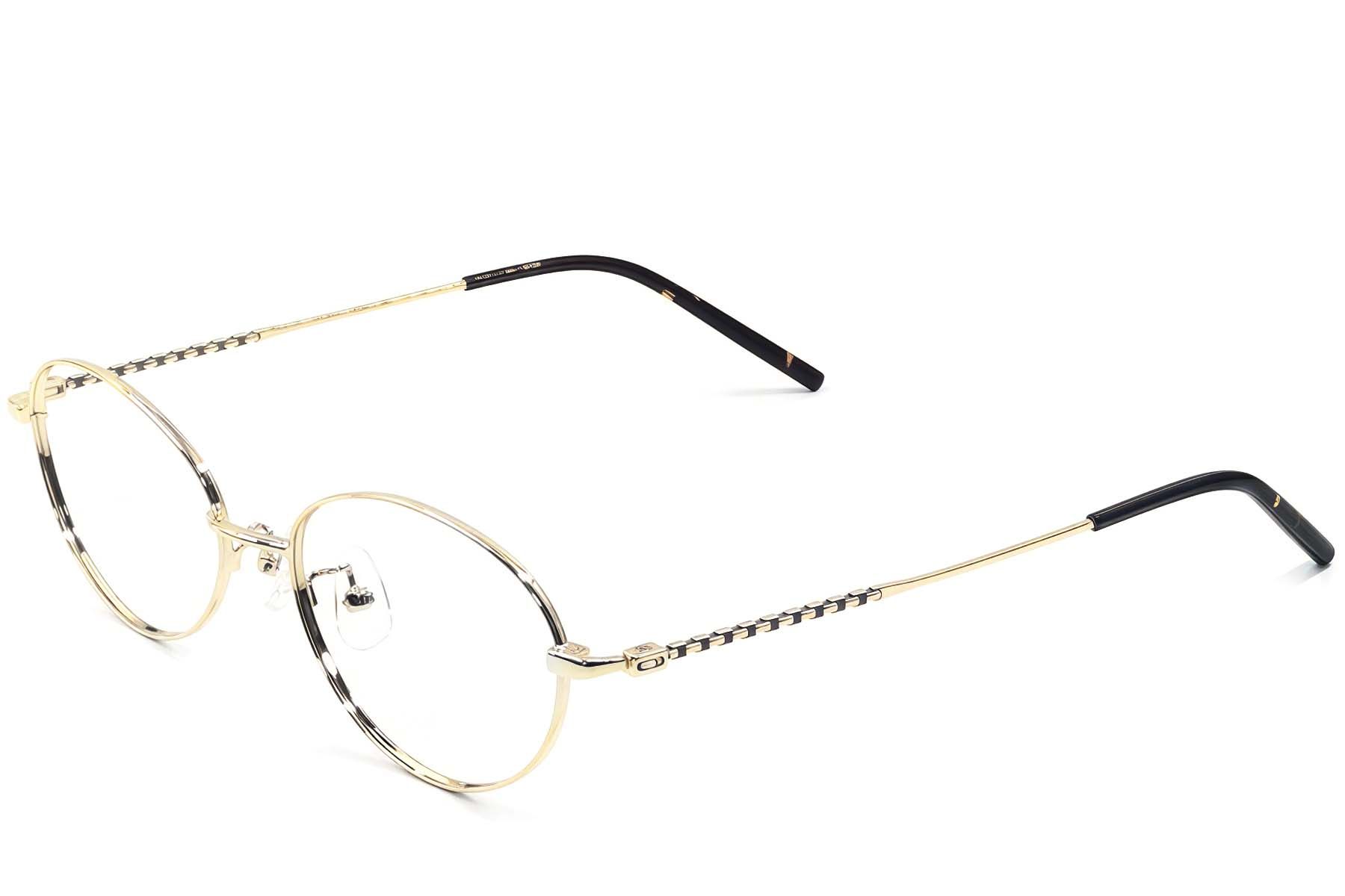Oval Golden Metal Glasses #BS1924-0434