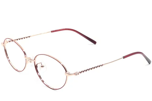 Lunettes ovales en métal rouge #BS1924-0435