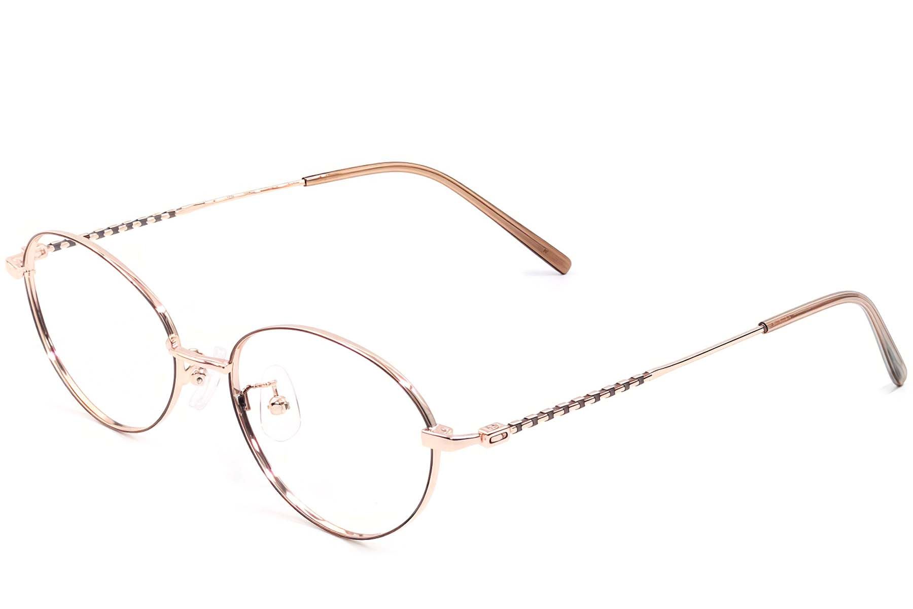 Oval Brown Metal Glasses #BS1924-0436
