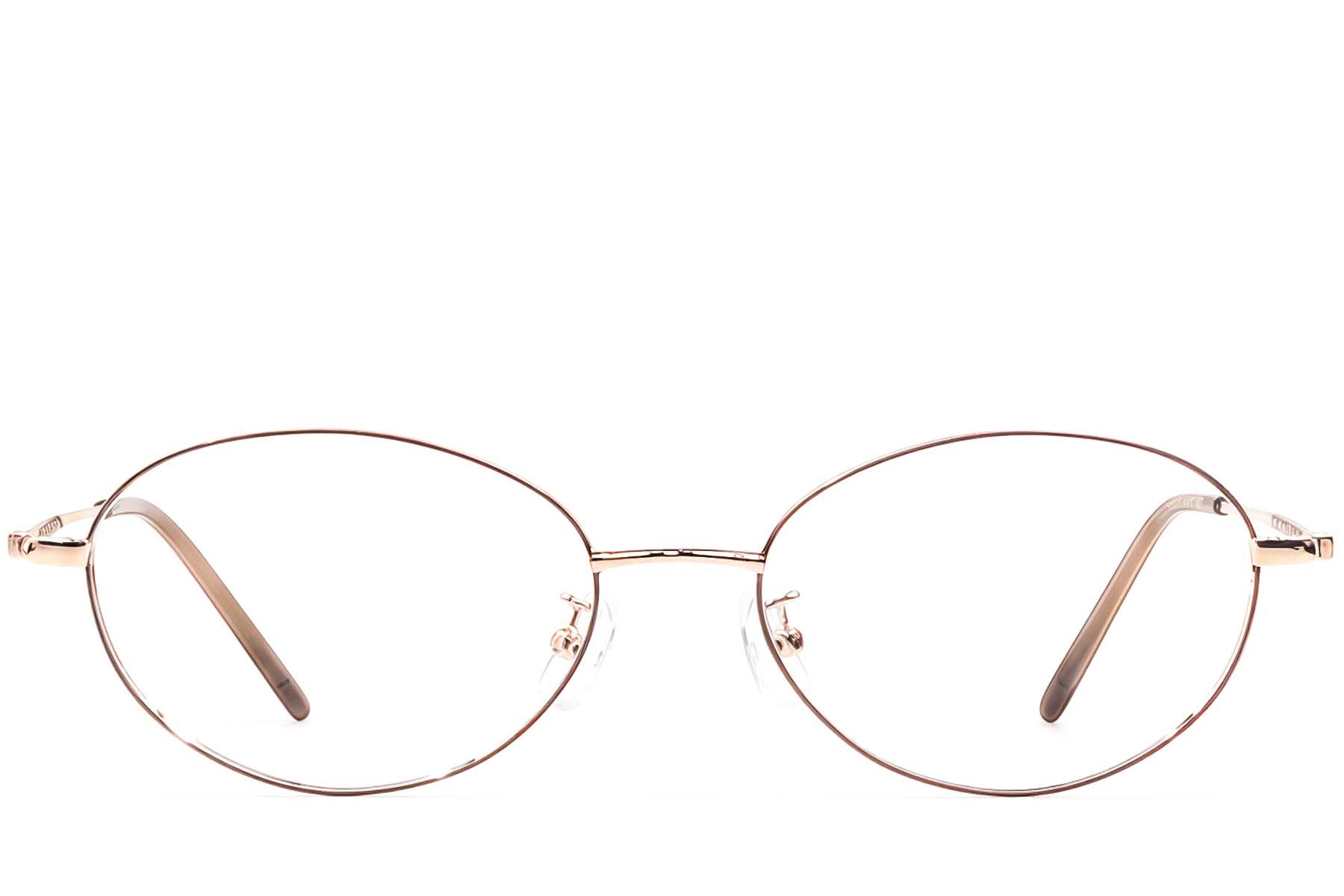 Oval Brown Metal Glasses #BS1924-0436