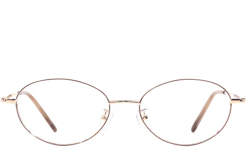 Lunettes ovales en métal marron #BS1924-0436