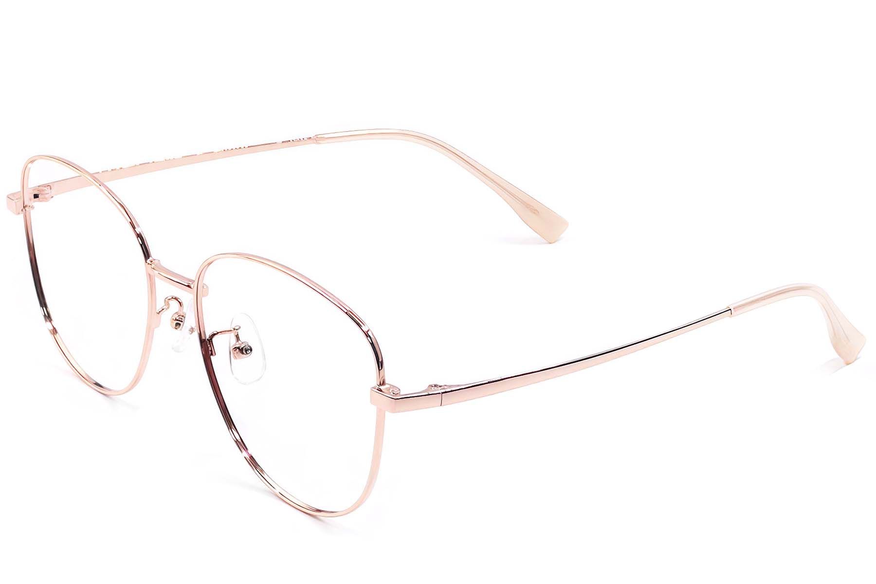 Oval Pink Metal Glasses #BS1924-0437