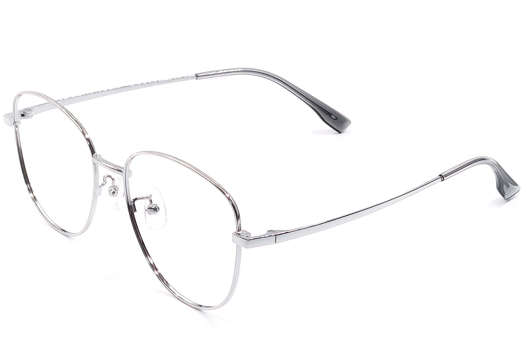 Ovale zilverkleurige metalen bril #BS1924-0438
