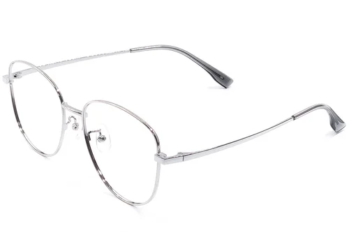 Lunettes ovales en métal argenté #BS1924-0438
