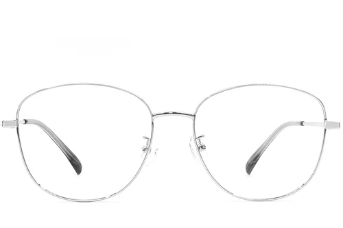 Lunettes ovales en métal argenté #BS1924-0438