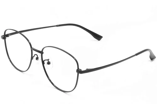Lunettes ovales en métal noir #BS1924-0439