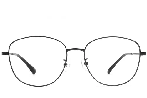 Lunettes ovales en métal noir #BS1924-0439
