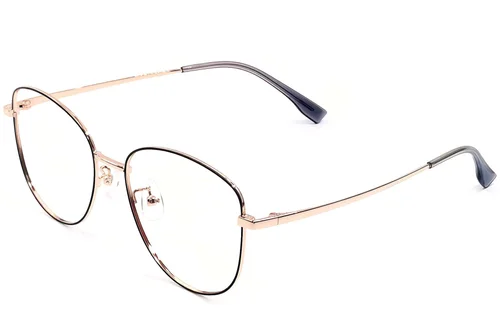 Lunettes ovales en métal noir #BS1924-0440