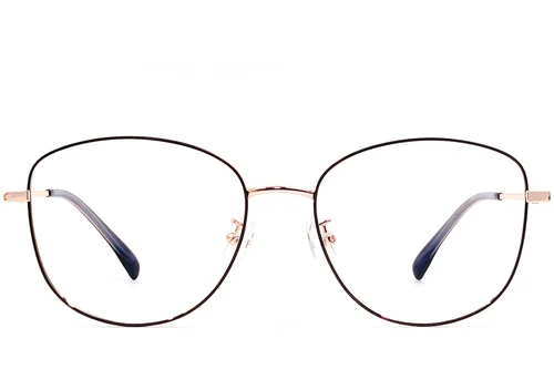 Lunettes ovales en métal noir #BS1924-0440