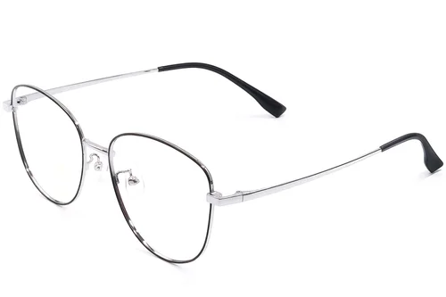 Lunettes ovales en métal noir #BS1924-0441