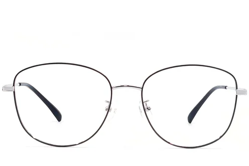 Lunettes ovales en métal noir #BS1924-0441