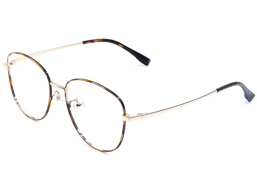 Lunettes ovales en métal écaille de tortue #BS1924-0442