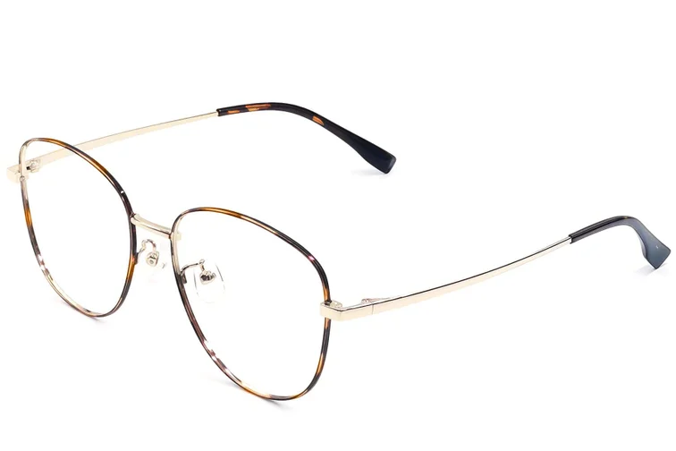 Oval Tortoiseshell Metal Glasses #BS1924-0442