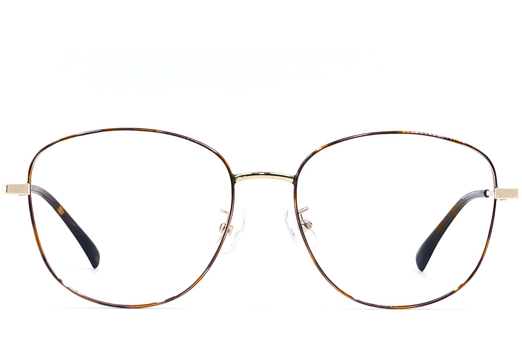Gafas ovaladas de metal con efecto carey #BS1924-0442