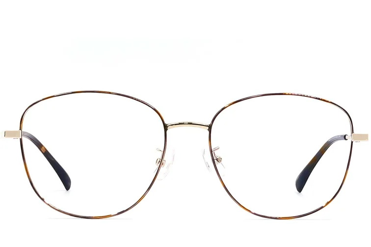 Oval Tortoiseshell Metal Glasses #BS1924-0442